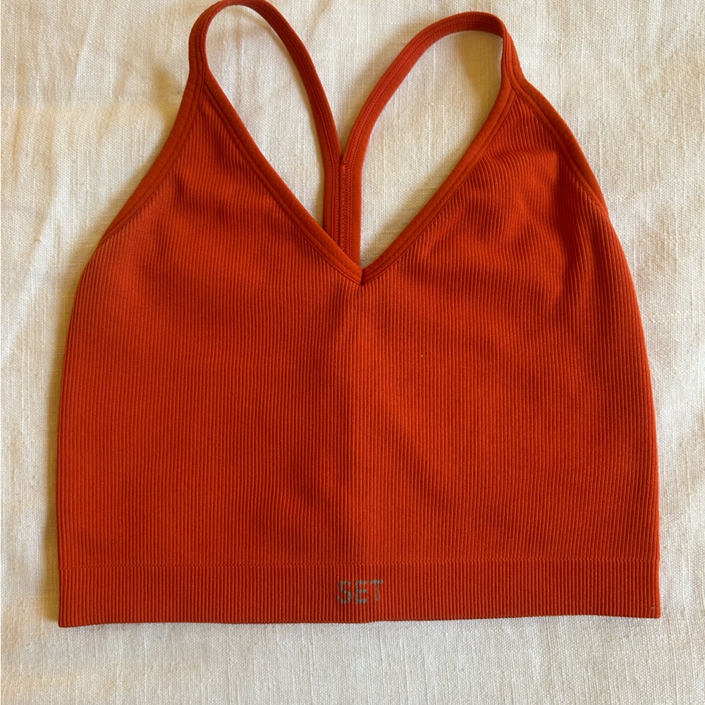 Set active sculptflex ribbed V bra- orange